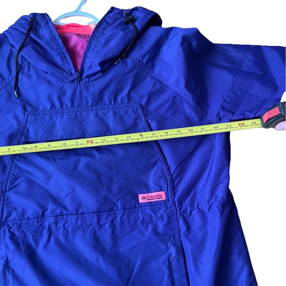 Vintage Columbia pullover Anorak neon hooded ski jacket shell pockets - Picture 12 of 14